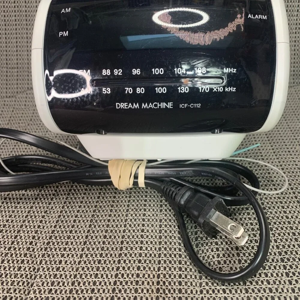 Sony White and Black Alarm Clock Radio
